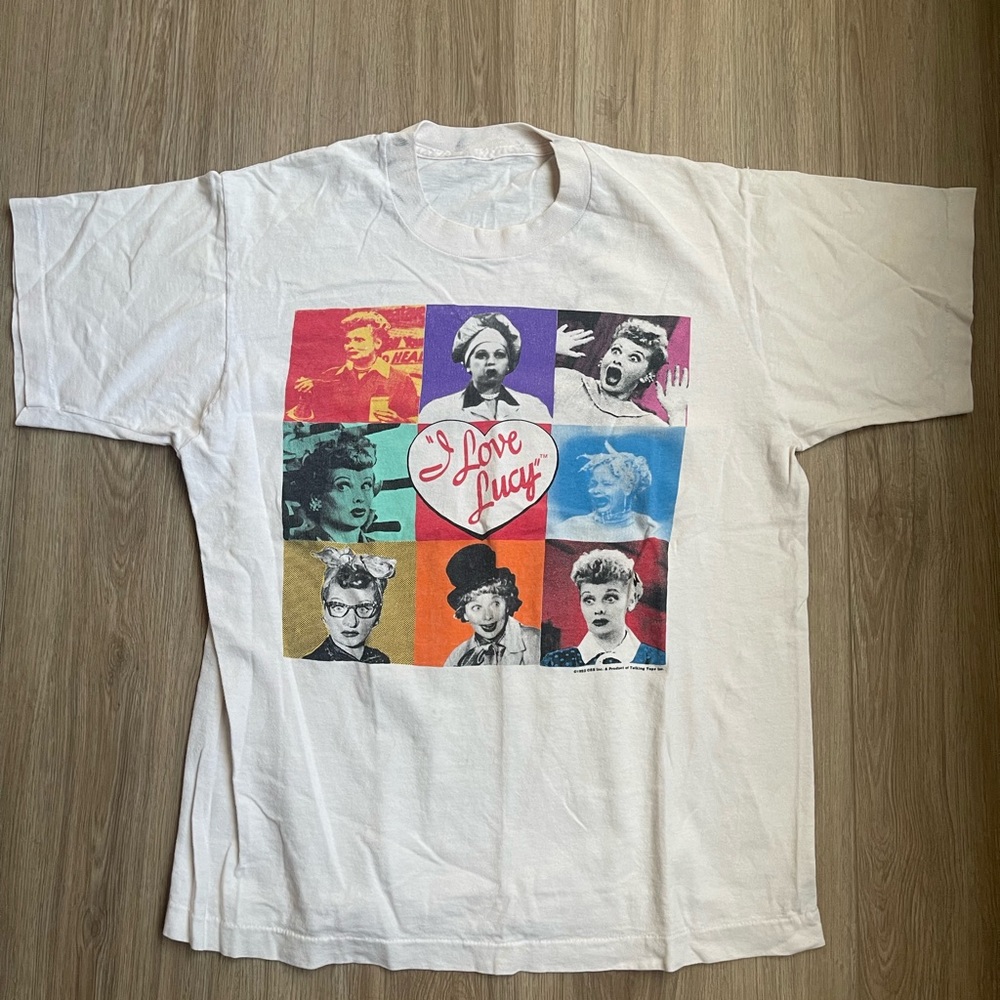 vintage rare 1992 i love lucy warhol type tee